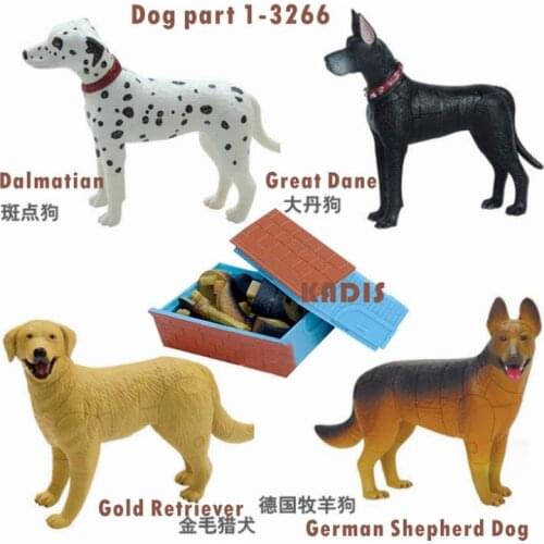 Lovely animal puzzles 4pcs 3D dog puzzle 3266-1 plastic animal toys 3d puzzle educational toys