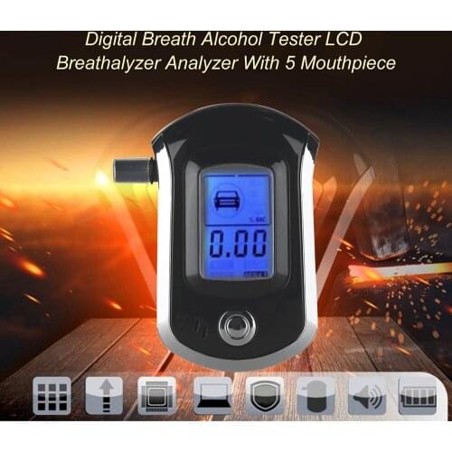 KKMOON Breathalyzer Alcohol Tester Digital LCD Backlight Display Breath Alcohol Tester Audible Alert Breath