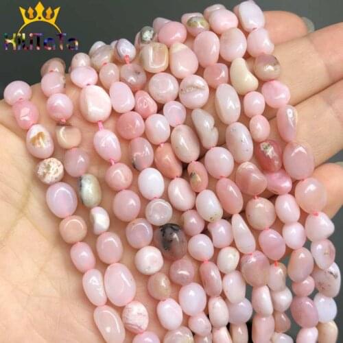 6-8mm Natual Irregular Pink Opal Stone Beads Smooth Loose Spacer Beads For DIY Jewelry Making Bracelet Necklace Accessories 15