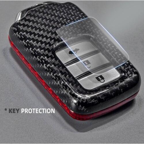 Suitable for Real Carbon Fiber Car Key Case FOB Key Chain Remote Protection Set Honda Accord Civic Fit Jazz CRV HRV Vezel City
