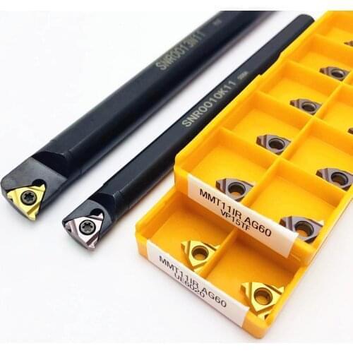 SNR0008K11 SNR0010K11 SNR0012M11 SNR0013N11 SNR0016Q11 Internal thread turning tool holder +10PCS MMT11IR AG60 carbide insertSNR