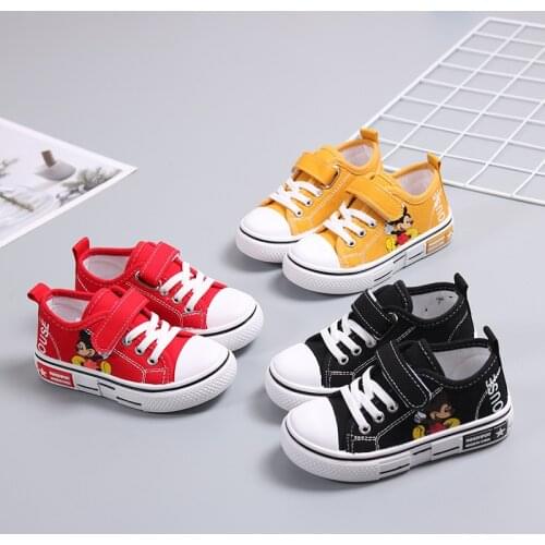 Children Canvas Shoes Spring New Cartoon Boys Girls Casual Shoes Soft Bottom Anti-Slippery Kids Shoes Girl Cartoon Sneaker 26-37