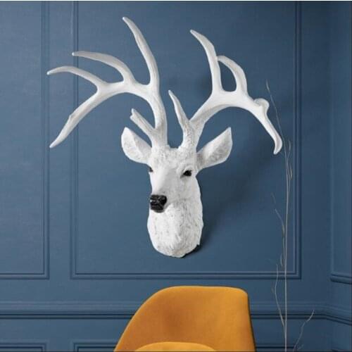 EUROPEAN DEER HEAD WALL HANGING WALL DECORATION HOME LIVING ROOM WALL HANGING ORNAMENTS LUCKY BAR COFFEE SHOP WALL DECORATIONS