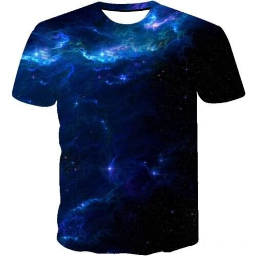 New Fashion Summer Casual Streetwear Harajuku Starry Sky Men Tee Shirts 3D Print Mens T-Shirt Size 100-6XL