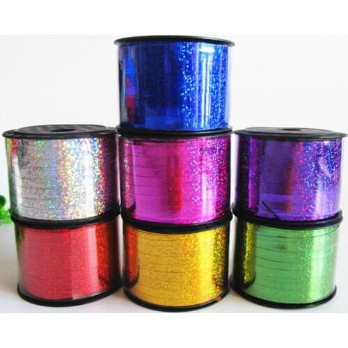 Hot Sale 100 Yards Laser Satin Ribbon Bandage Plastic Balloon Ties Wedding Birthday Party Balloon Decoration Ribbon Wholesale
