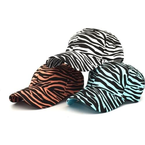 KENSHELLEY Hot Sale 2021 New Unisex Zebra Printed Baseball Cap Cotton Fashion Wild Sun Hat Lovers Casual Adjustable Outdoor Hats