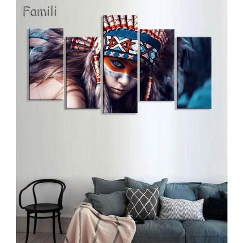 Chinese Decorative Masks HD Canvas Prints 5 Pieces Painting Wall Art Home Decor Panels For Living Room No Frame