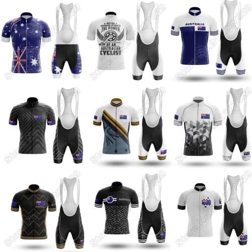 National Team Australia Cycling Jersey Set Summer Cycling Clothing Men Road Bike Suit Mountain Bicycle Shirt Bib Shorts MTB Tops