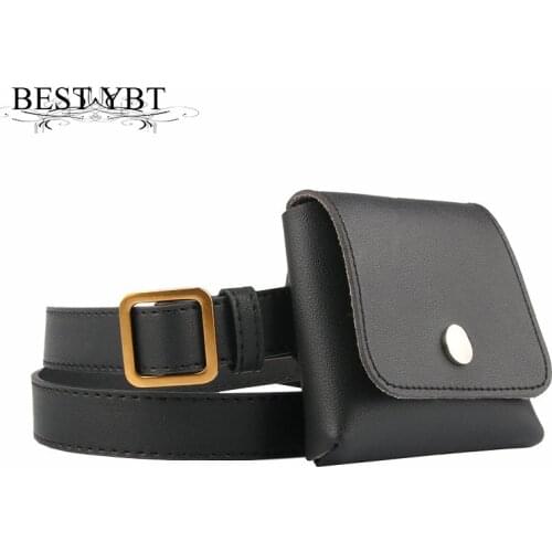 Best YBT Women Belt Imitation Leather Alloy Double Ring Buckle Belt Wild Retro Bag Key Phone Dual-use Ladies Decorative Belt Bag