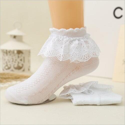 5pairs/lot Sweet Princess Girl Cute Ladies Lace Ruffle Frilly Ankle Socks white summer style childrens girls clothing 1-9T 2017