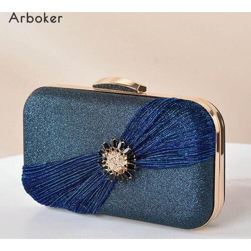 Fashion Women Evening Bag Wedding Banquet Party Hand Bags Ladies Luxury Dressed Chain Purse Bridal Phone Case Shiny Mini Clutch