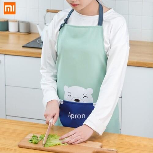 Mijia Xiaomi Cartoon Apron Waterproof Household Kitchen Skirt Cooking Oil Proof Abrasion Cooking Baking Apron Housework Apron