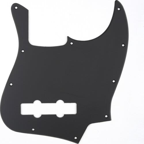 Musiclily 10 Hole J Bass Pickguard for Fender American/Mexican Made Standard Jazz Bass, 1Ply Matte Black