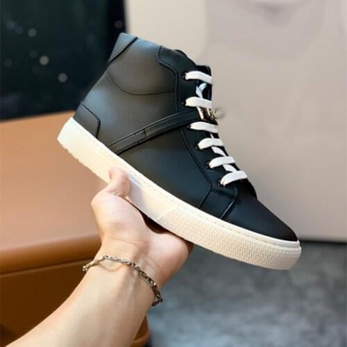 Fast delivery 2021 autumn and winter round toe men shoes lace up genuine leather buckled comfortable men sneakers