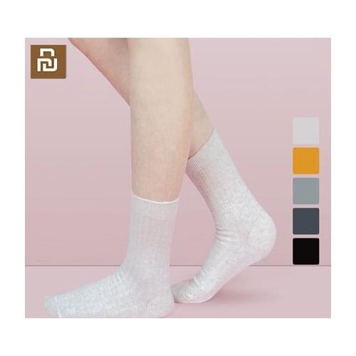 New Youpin 3 pairs/5 pair womens Japanese ribbed tube socks High quality combed cotton