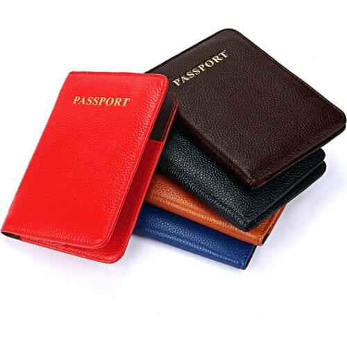New Passport Cover PU Leather Women Passport Holder Womens Travel Passport Cover Unisex Card Case Man Card Holder Wallet