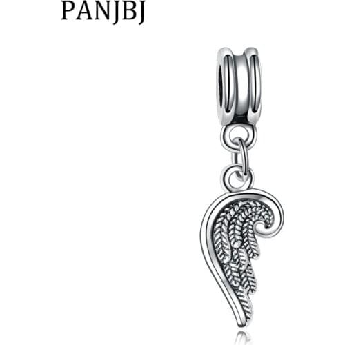 New Original Bead Alloy Single Wing Dangle Charm Fit Bracelet Necklace DIY Women Jewelry