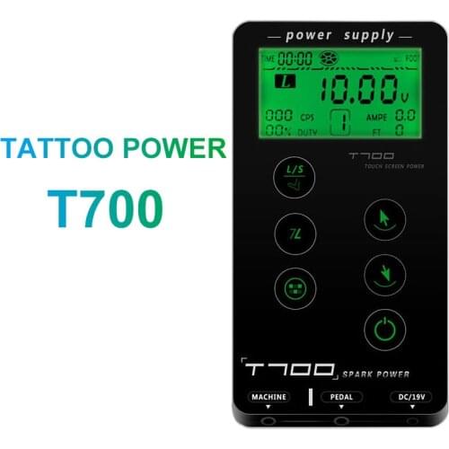 New Professional Mini T700 Digital LCD Tattoo Power Supply with Power Adaptor for Coil & Rotary Tattoo Machines