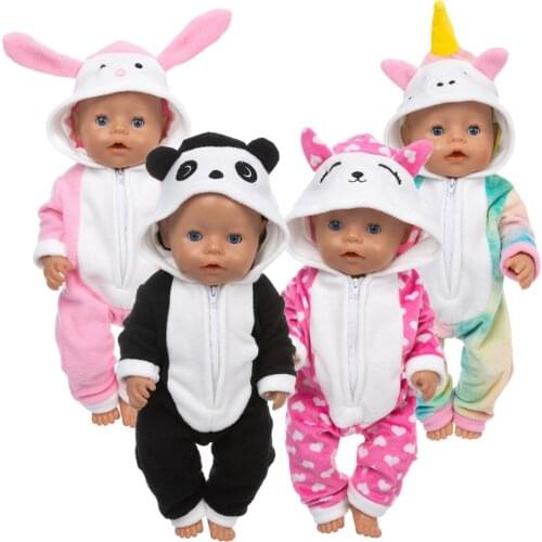 New Warm Jumpsuit Doll Clothes Fit 17inch 43cm Doll Clothes Born Baby Doll Accessories Suit For Baby Birthday Festival Gift