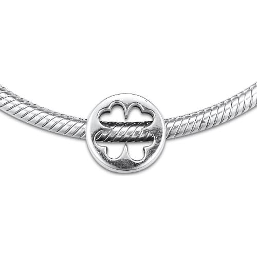 Fits for Pandora Charms Bracelets Clover Cut Out Beads 100% 925 Sterling Silver Jewelry Free Shipping