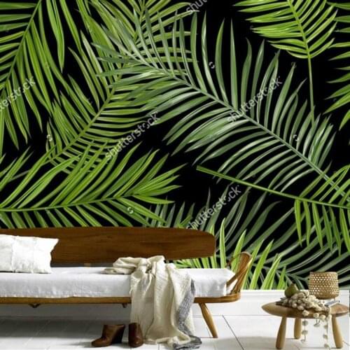 Custom photo wallpaper for the living room bedroom TV background PVC waterproof wallpaper 3D Tropical Leaves papel de parede