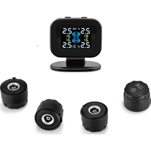 Mini Car Tire Pressure Monitoring System TPMS Digital Full Color LCD Display Auto Security Alarm Systems External Senor Wireless
