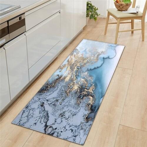 Modern Printed Kitchen Mat Cheaper Anti-slip Carpets Living Room Balcony Bathroom Carpet Doormat Hallway Marble Print Bath Mat