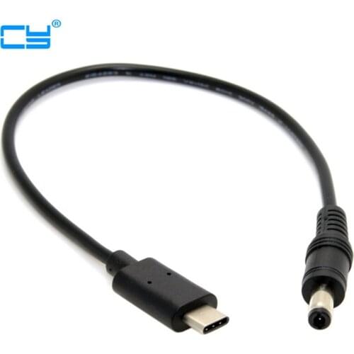 USB 3.1 Type C USB-C to DC 5.5 2.5mm Power Plug Extension Charge short Cable for New Macbook 20cm
