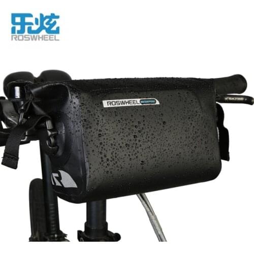 ROSWHEEL Cycling Handlebar Bike Bicycle Handlebar Front Basket PVC Full Waterproof Bags Riding Bike Waterproof bag