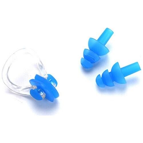 Adults Swimming Earplugs set Nose Clip For Silicone r Plug waterproof Protection case Diving