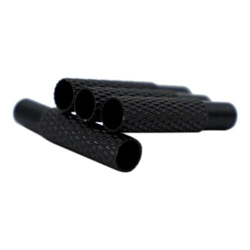 Weiou Pure Black Aglets 2.5CM*5MM Easy Install Fixed With Glue Durable Laces Tips Layered Closed Type Metal Ropes Heads