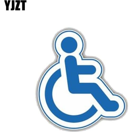YJZT 11.2CM*12.7CM Cute DISABLED MOBILITY BADGE CAR BUMPER PVC Car Sticker Decal 11-00095