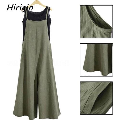 2020 Women casual jumpsuits Loose Playsuit Trousers Overalls Sleeveless Baggy Jumpsuit Dungarees Playsuit Summer Clothes