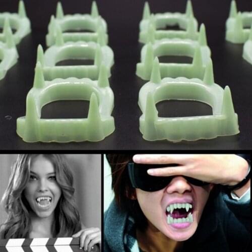 1Pc Halloween Party Supplies Vampire Fake Teeth Non-toxic Plastic Luminous Terrorist Toy Masquerade Party Props Luminous Denture