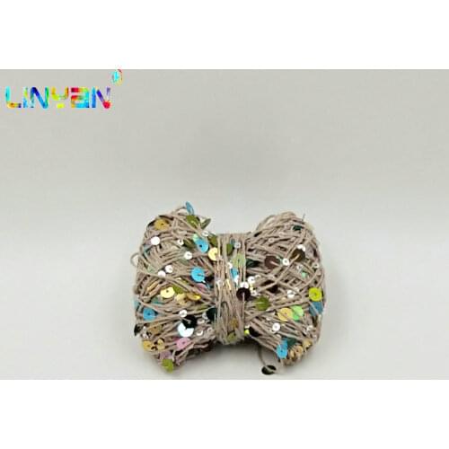 1 piece*20g Thread Shiny Sequin 100% cotton yarn+6mm and 3mm sequins yarn for hand knitting paillette sparkling glistening t74