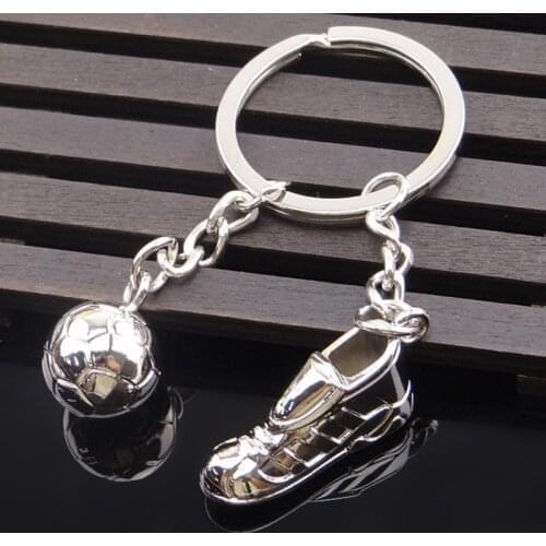 100Pcs Creative Sports Gifts Zinc Alloy 3D Soccer Sneaker Keychains Metal Football Key Chain