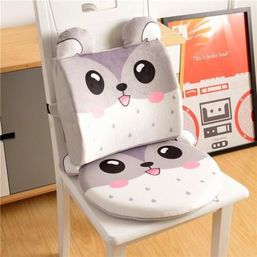 2Pcs/Set Kids Booster Seat Children Dining Chair Back Cushion Baby Cartoon Memory Cotton Circular Cushion Removable High Chair