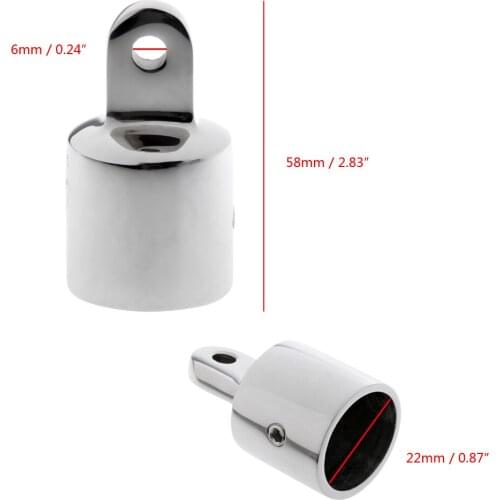2pcs Eye End Cap Bimini Top Fitting Boat Hardware, Stainless Steel 7/8