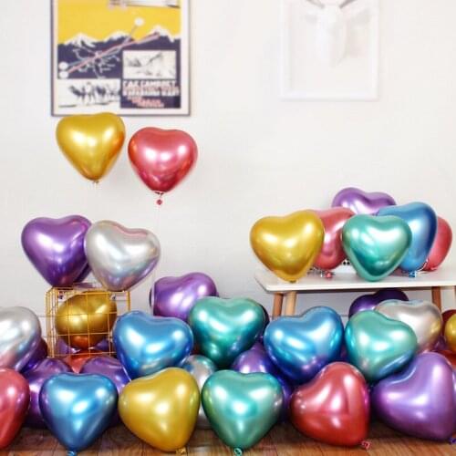 20PCS New Balloon 10 Inch 2.2g Heart-Shaped Metal Balloon Party Decoration Balloon Birthday Wedding Decoration Latex Balloon