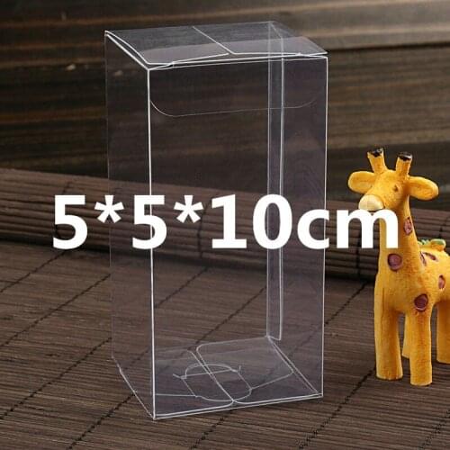 50Pcs/Lot 5*5*10cm Chocolates and Candy Baby Gift Box As Storage Wedding Box/Plastic PVC Toy Display Boxes