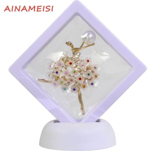 AINAMEISI Boxed Korean Fashion Girls Ballet Ladies Designer Brooch Crystal Badge Rhinestone Brooch Jewelry Luxury