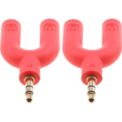 Audio Splitter U Jack, 3.5mm Male to 2 Female Socket Adapter, Stereo Cable Connector for Earphone Headphones