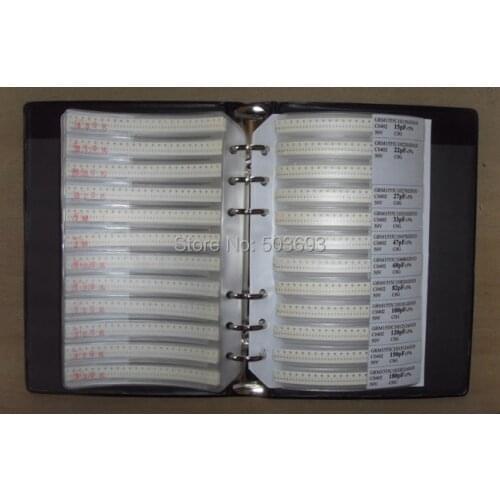 Free Shipping 0402 SMD Capacitor Sample Book 94valuesX50pcs=4700pcs 0.5PF~1UF Capacitor Assortment Kit Pack