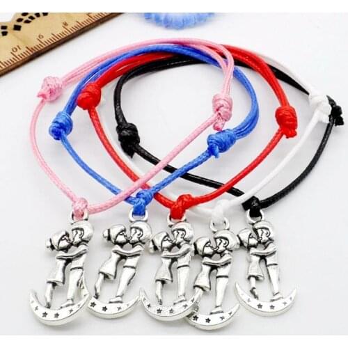 Free Ship 50pcs Girl And Boy String Lucky Red wax Cord Adjustable Bracelet NEW HOT