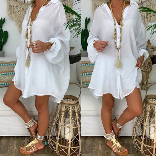 Womens Cotton Linen Shirts Autumn Female Loose Plus Size Long Sleeve Casual Solid Color Pocket Button V Neck Blouses