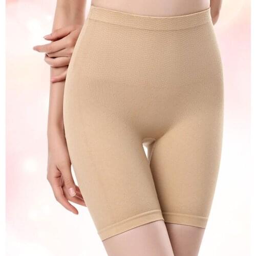 Abdominal High Waist Flat Angle Safety Shorts Slim Female Skin Color Summer Soft High Waist Seamless Nylon Panties Thin Western