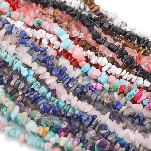 Natural Stone Beads for Needlework Lapis Opal Quartz Freeform Chip Stone Beads DIY Necklace Bracelet Jewelry Making Obsidian