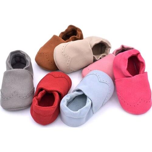 Newborn Baby Moccasins Toddler Infant Girls Boys Suede Leather Shoes Kids Prewalker Anti-slip Soft Bottom Shoes First Walkers