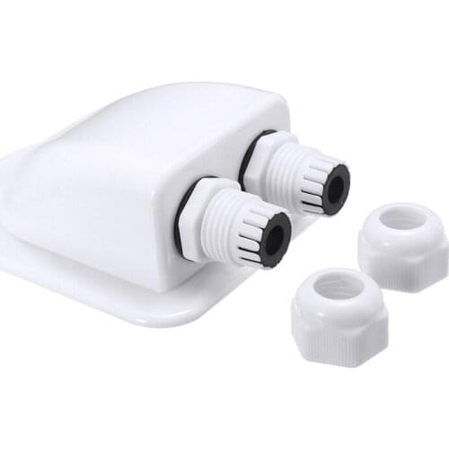 Double Cable Gland Box ABS Photovoltaic Bracket Junction Box Solar Panel Roof Wire Entry Gland Box White Plastic Boat RV Parts