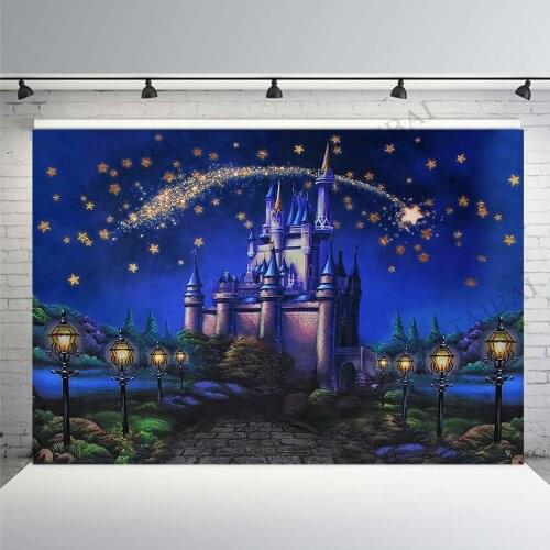 Night Starry Sky Meteor Castle Photography Backdrops Baby Birthday Photophone Wedding Photographic Backgrounds Studio Photozone